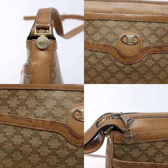 CELINE Macadam Canvas Shoulder Bag Pvc Beige Gold - Picture 11 of 13